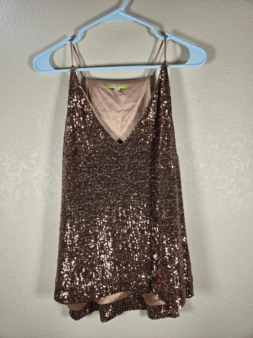 Gianni Bini Copper Sequins Tank Top